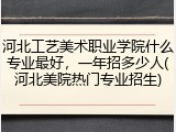 河北工艺美术职业学院什么专业最好，一年招多少人(河北美院热门专业招生)