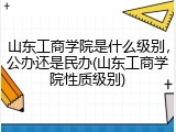 山东工商学院是什么级别，公办还是民办(山东工商学院性质级别)