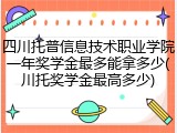 四川托普信息技术职业学院一年奖学金最多能拿多少(川托奖学金最高多少)