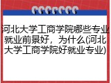 河北大学工商学院哪些专业就业前景好，为什么(河北大学工商学院好就业专业)