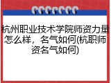 杭州职业技术学院师资力量怎么样，名气如何(杭职师资名气如何)