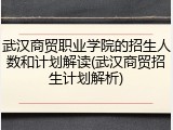 武汉商贸职业学院的招生人数和计划解读(武汉商贸招生计划解析)