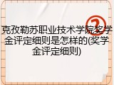 克孜勒苏职业技术学院奖学金评定细则是怎样的(奖学金评定细则)