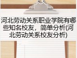 河北劳动关系职业学院有哪些知名校友，简单分析(河北劳动关系校友分析)