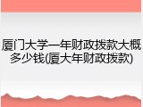 厦门大学一年财政拨款大概多少钱(厦大年财政拨款)