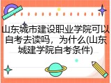 山东城市建设职业学院可以自考去读吗，为什么(山东城建学院自考条件)