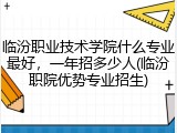 临汾职业技术学院什么专业最好，一年招多少人(临汾职院优势专业招生)
