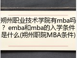 朔州职业技术学院有mba吗？emba和mba的入学条件是什么(朔州职院MBA条件)