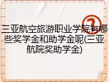 三亚航空旅游职业学院有哪些奖学金和助学金呢(三亚航院奖助学金)
