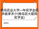 青岛农业大学一年奖学金最多能拿多少(青岛农大最高奖学金)
