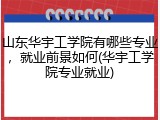山东华宇工学院有哪些专业，就业前景如何(华宇工学院专业就业)