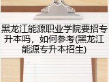 黑龙江能源职业学院要招专升本吗，如何参考(黑龙江能源专升本招生)