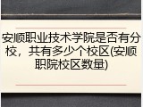 安顺职业技术学院是否有分校，共有多少个校区(安顺职院校区数量)