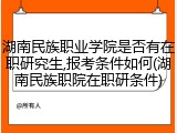 湖南民族职业学院是否有在职研究生,报考条件如何(湖南民族职院在职研条件)