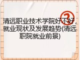 清远职业技术学院好不好，就业现状及发展趋势(清远职院就业前景)