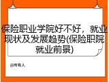 保险职业学院好不好，就业现状及发展趋势(保险职院就业前景)