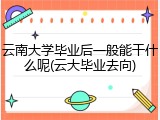 云南大学毕业后一般能干什么呢(云大毕业去向)