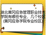湖北黄冈应急管理职业技术学院有哪些专业，几个校区(黄冈应急学院专业校区)