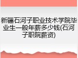 新疆石河子职业技术学院毕业生一般年薪多少钱(石河子职院薪资)