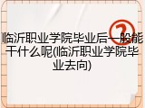 临沂职业学院毕业后一般能干什么呢(临沂职业学院毕业去向)