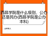 西昌学院是什么级别，公办还是民办(西昌学院是公办本科)