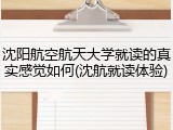 沈阳航空航天大学就读的真实感觉如何(沈航就读体验)