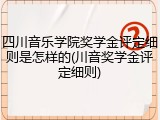 四川音乐学院奖学金评定细则是怎样的(川音奖学金评定细则)