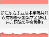 浙江东方职业技术学院共开设有哪些类型奖学金(浙江东方职院奖学金类别)