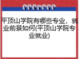 平顶山学院有哪些专业，就业前景如何(平顶山学院专业就业)