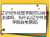 辽宁对外经贸学院可以自考去读吗，为什么(辽宁外贸学院自考原因)