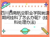 四川西南航空职业学院就读期间挂科了怎么办呢？(挂科处理办法)