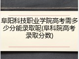 阜阳科技职业学院高考需多少分能录取呢(阜科院高考录取分数)