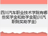 四川汽车职业技术学院有哪些奖学金和助学金呢(川汽职院奖助学金)