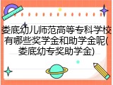 娄底幼儿师范高等专科学校有哪些奖学金和助学金呢(娄底幼专奖助学金)
