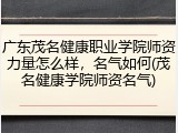 广东茂名健康职业学院师资力量怎么样，名气如何(茂名健康学院师资名气)