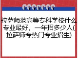 拉萨师范高等专科学校什么专业最好，一年招多少人(拉萨师专热门专业招生)