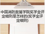 中国消防救援学院奖学金评定细则是怎样的(奖学金评定细则)