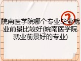 皖南医学院哪个专业毕业就业前景比较好(皖南医学院就业前景好的专业)