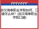 武汉海事职业学院如何，口碑怎么样？(武汉海事职业学院口碑)