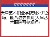 天津艺术职业学院对外开放吗，能否进去参观(天津艺术职院可参观吗)