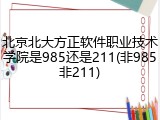 北京北大方正软件职业技术学院是985还是211(非985非211)