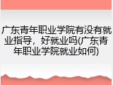 广东青年职业学院有没有就业指导，好就业吗(广东青年职业学院就业如何)