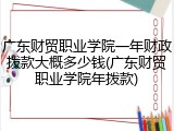 广东财贸职业学院一年财政拨款大概多少钱(广东财贸职业学院年拨款)