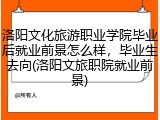 洛阳文化旅游职业学院毕业后就业前景怎么样，毕业生去向(洛阳文旅职院就业前景)