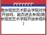 南京视觉艺术职业学院对外开放吗，能否进去参观(南京视觉艺术学院开放参观吗)