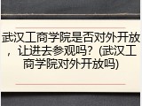 武汉工商学院是否对外开放，让进去参观吗？(武汉工商学院对外开放吗)