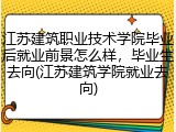 江苏建筑职业技术学院毕业后就业前景怎么样，毕业生去向(江苏建筑学院就业去向)