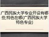 广西民族大学专业开设有哪些,特色在哪(广西民族大学特色专业)