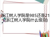 浙江树人学院是985还是211(浙江树人学院什么级别)