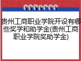 贵州工商职业学院开设有哪些奖学和助学金(贵州工商职业学院奖助学金)